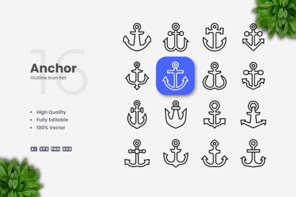Anchor Icons: Clean Graphics for Modern Branding