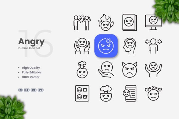 Angry Icons: A Modern Graphic Design Asset for Clean Iconography