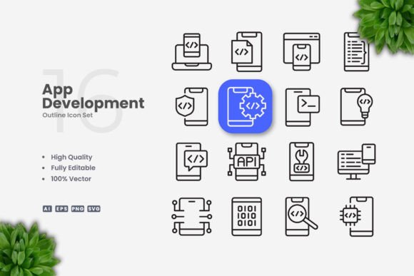 App Development Icons for Embroidery Projects