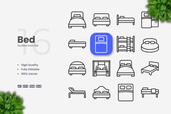 Bed Icons: A Versatile Graphic Design Asset for Creative Projects