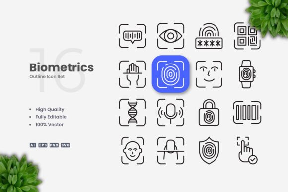 Biometrics Icons: Clean Graphics for Modern Content Publishing