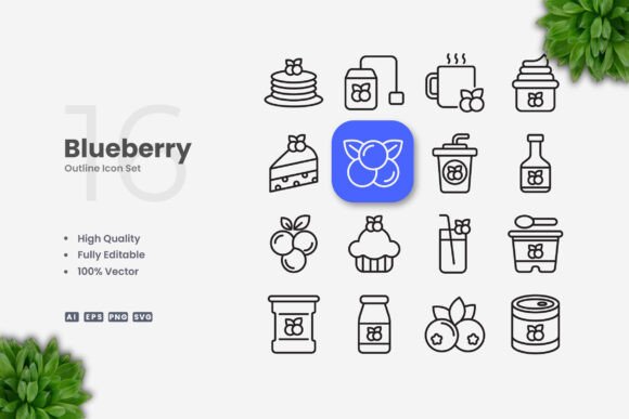 Blueberry Icons: A Simple Graphic Asset for Local Branding