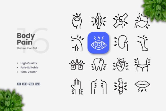 Body Pain Icons - Clean Graphics for Modern Branding
