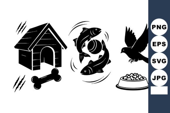 Bold Pet Silhouette Icons - Graphics for Crafts