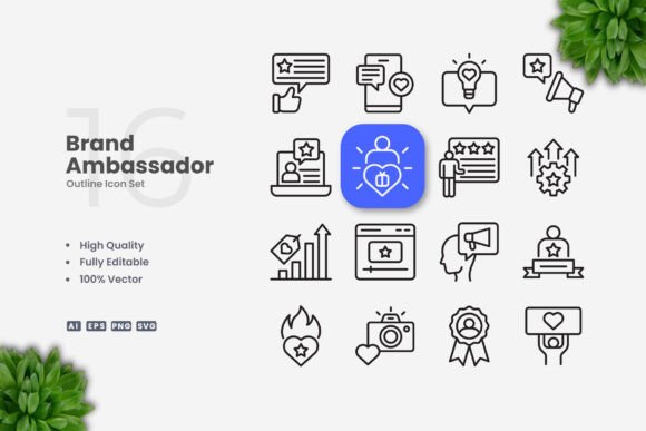 Brand Ambassador Icons: Clean Graphics for Modern Branding