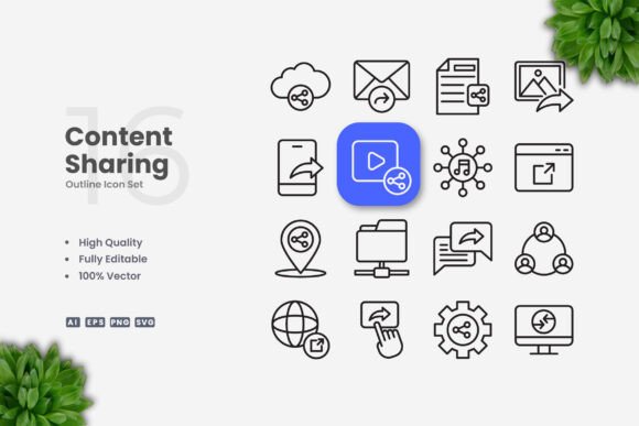 Content Sharing Icons Review for Embroidery Projects