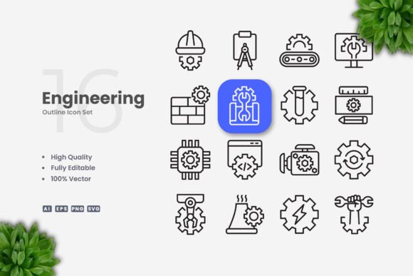 Engineering Icons: A Modern Graphic Asset for Clean Web Design