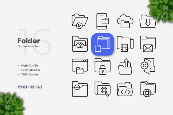 Folder Icons: A Versatile Graphic Design Asset for Digital Sellers