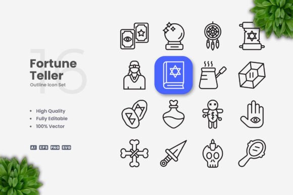 Fortune Teller Icons: Clean Graphics for Modern Branding