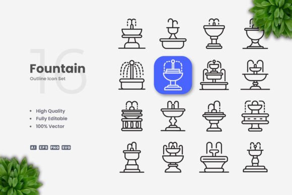 Fountain Icons - Clean Graphics for Digital Sellers
