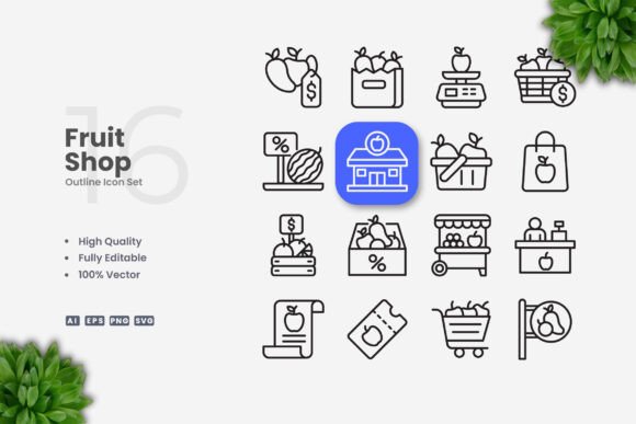 Fruit Shop Icons Review for Embroidery Projects