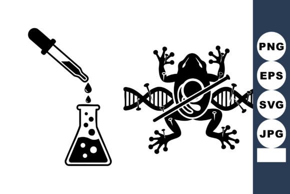 Genetic Frog Ethics Icon: A Graphic Design Asset for Crafts and Education