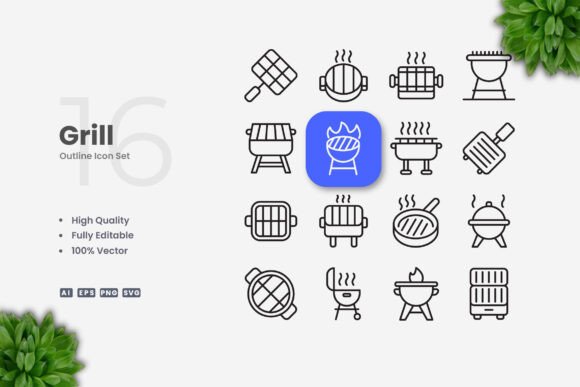 Grill Icons: Clean Graphics for Modern Content Publishing