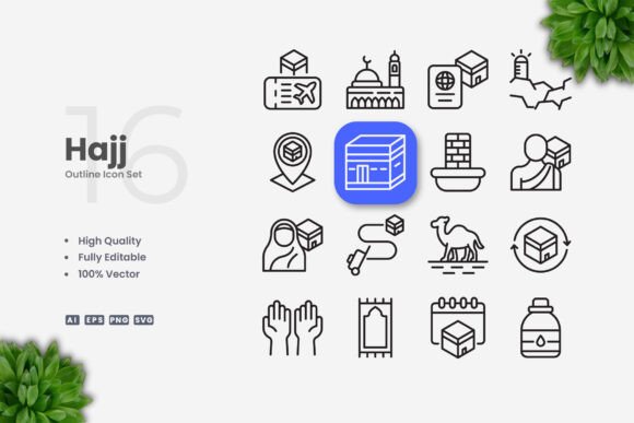 Hajj Icons – Simple Graphics for Commercial Use