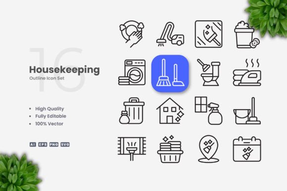 Housekeeping Icons: Clean Graphics for Handmade Creations
