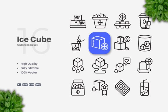 Ice Cube Icons - Clean Graphics for Digital Sellers