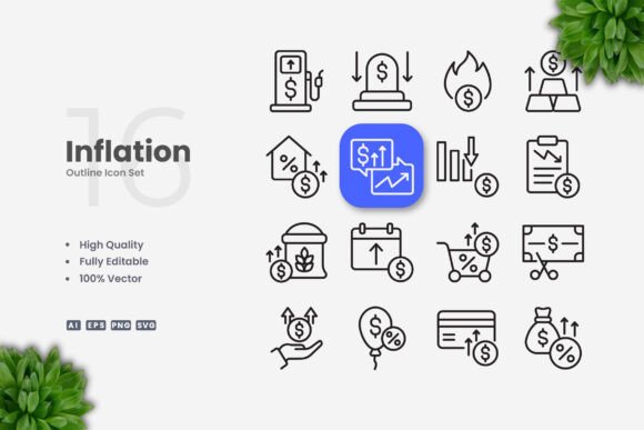 Inflation Icons: A Versatile Graphic Asset for Branding and Marketing