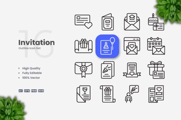 Invitation Icons: A Simple Graphic Asset for Digital Sellers