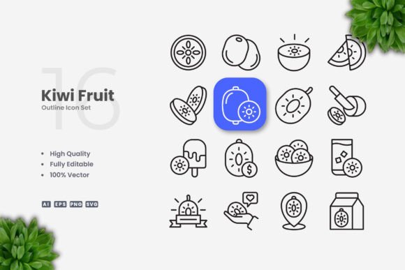 Kiwi Fruit Icons Review for Embroidery Projects