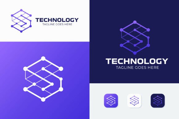 Letter S Technology Logo Business: A Modern Graphic Design Asset