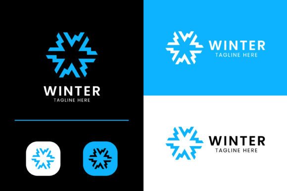 Letter W Rotate Logo Snowflake Icon - A Modern Graphic Design Asset