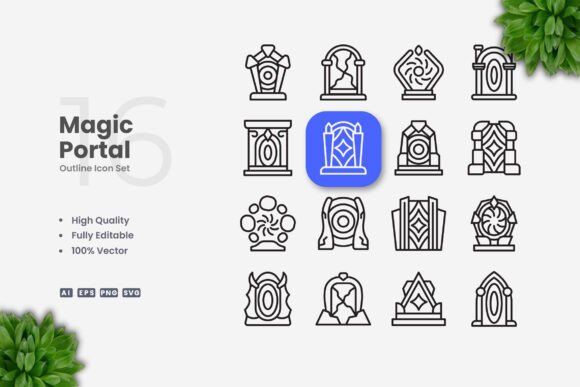 Magic Portal Icons - Clean Graphics for Modern Web Design