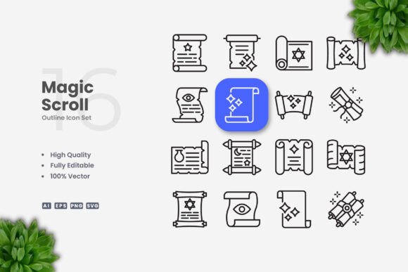 Magic Scroll Icons: A Versatile Graphic Asset for Local Branding