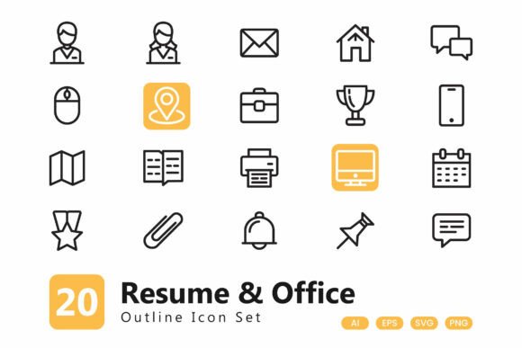 Resume Icon Graphics for Handmade Creations